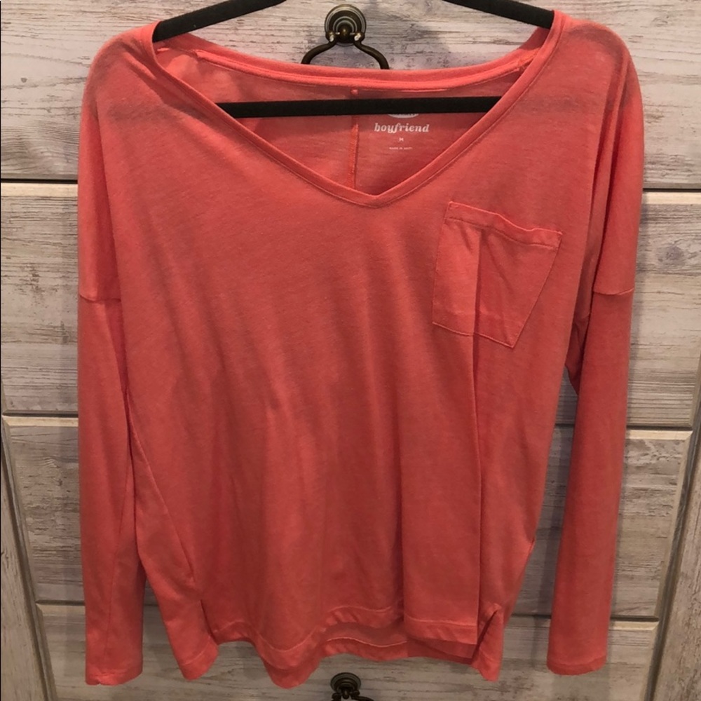 Pink long sleeve v neck